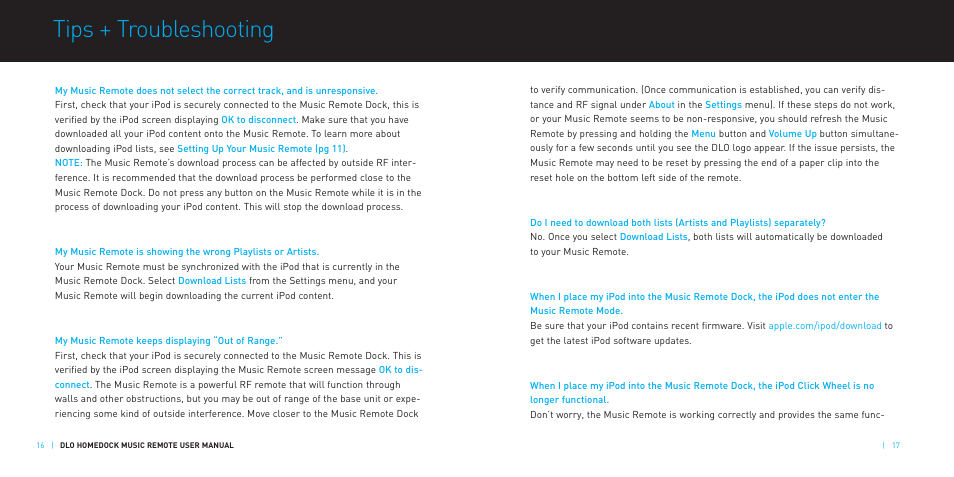 Tips + troubleshooting | DLO HomeDock M-61000-070302-D User Manual | Page 9 / 13