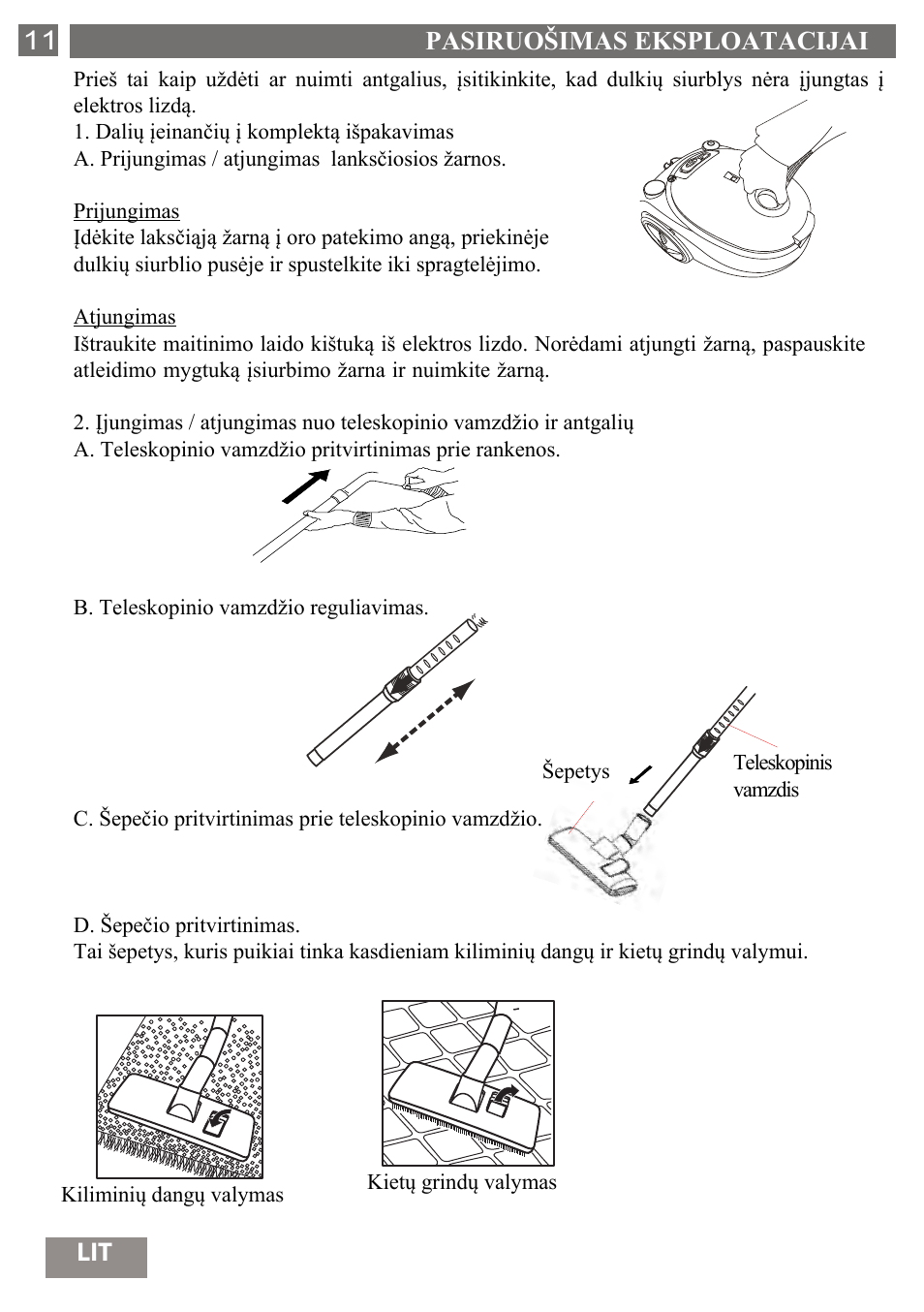 Pasiruošimas eksploatacijai 11 | Shivaki SVC-1438GLD User Manual | Page 12 / 61