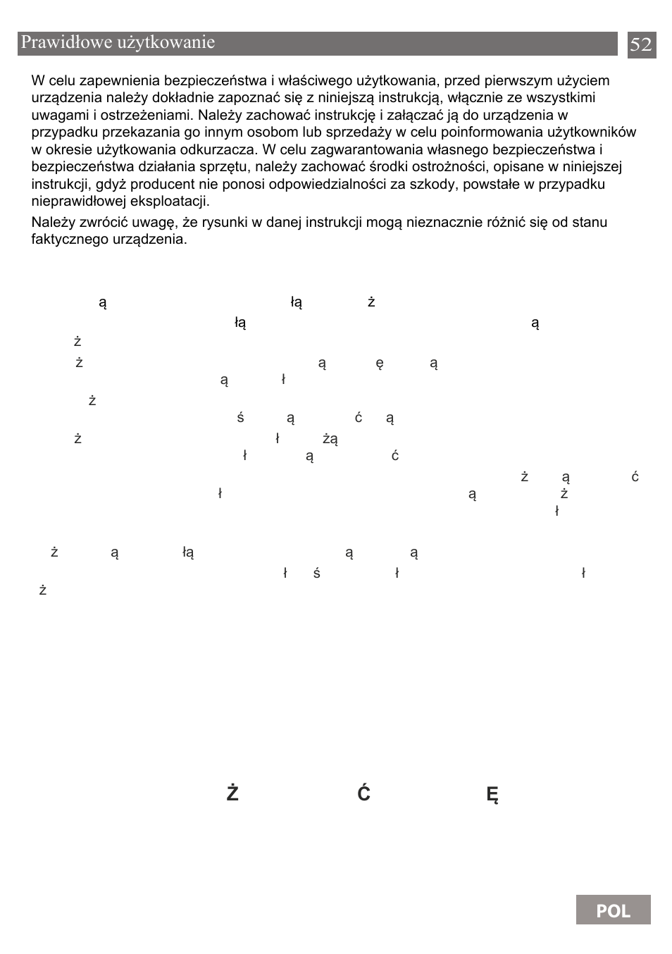 52 prawidłowe użytkowanie lat pol, Nale ży zachować instrukcję | Shivaki SVC-1438GLD User Manual | Page 53 / 61