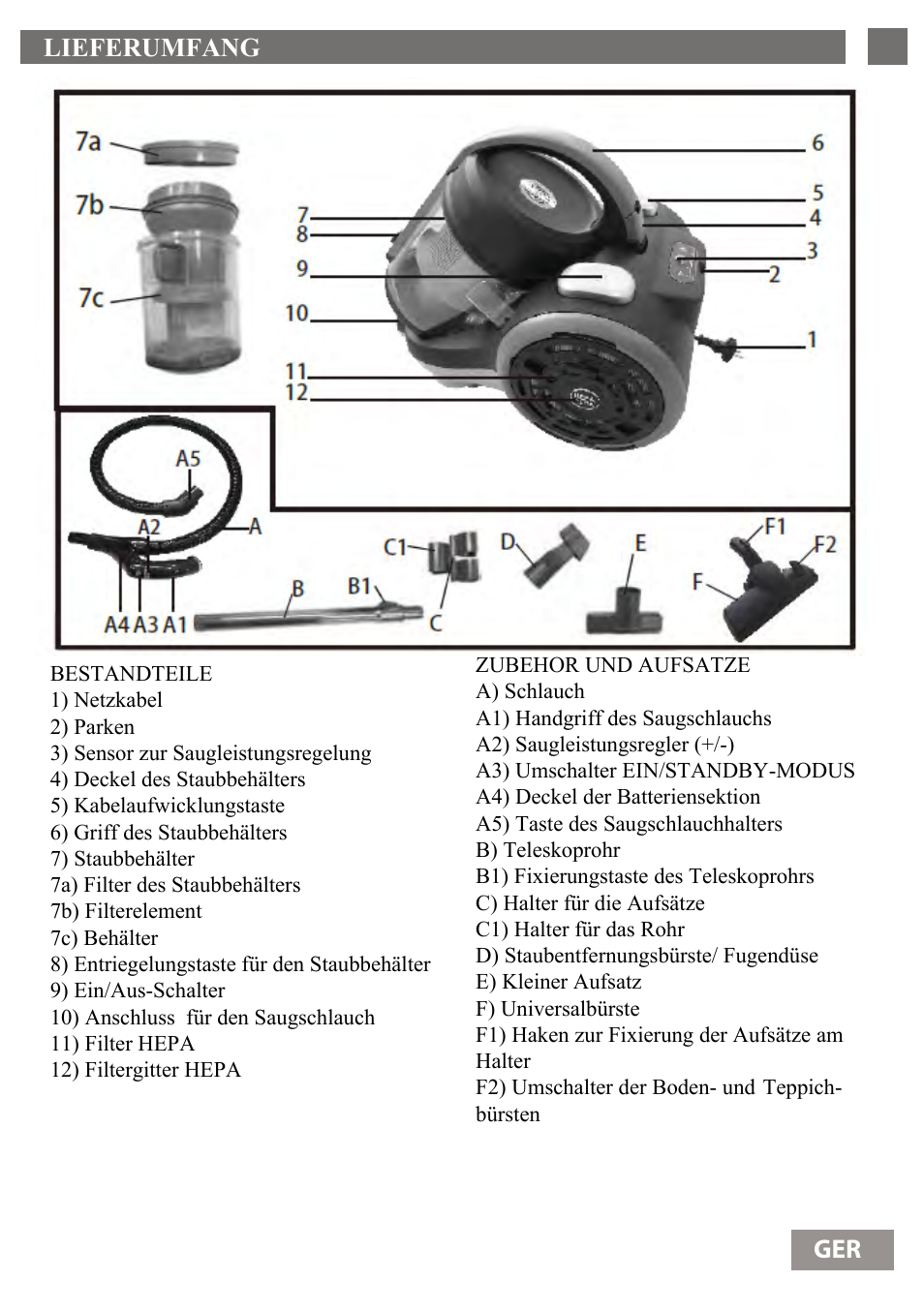 Lieferumfang 35 ger | Shivaki SVC-1736R User Manual | Page 36 / 68