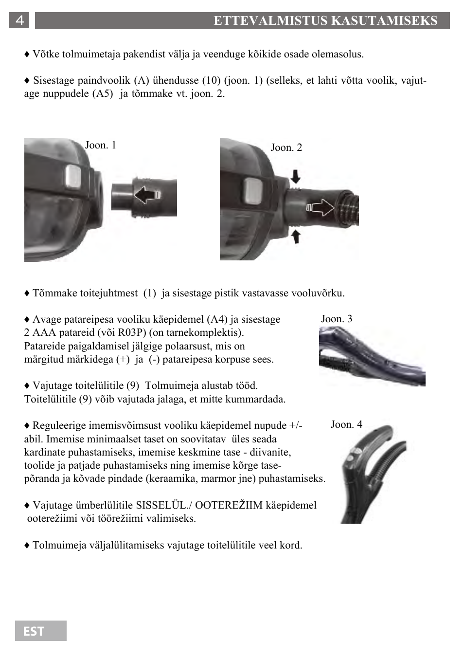 Ettevalmistus kasutamiseks 4 est | Shivaki SVC-1736R User Manual | Page 5 / 68