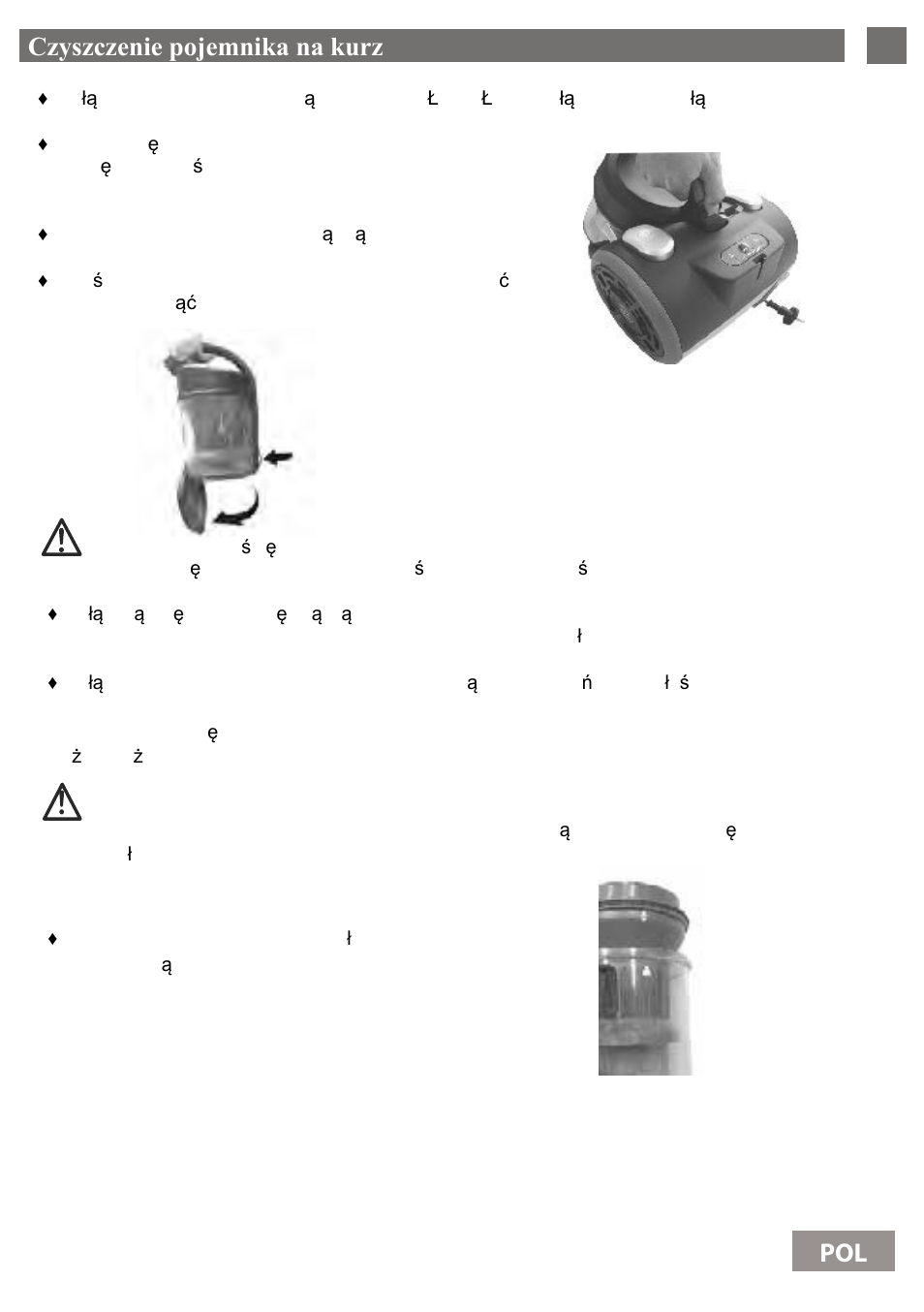 Czyszczenie pojemnika na kurz 62 pol | Shivaki SVC-1736R User Manual | Page 63 / 68