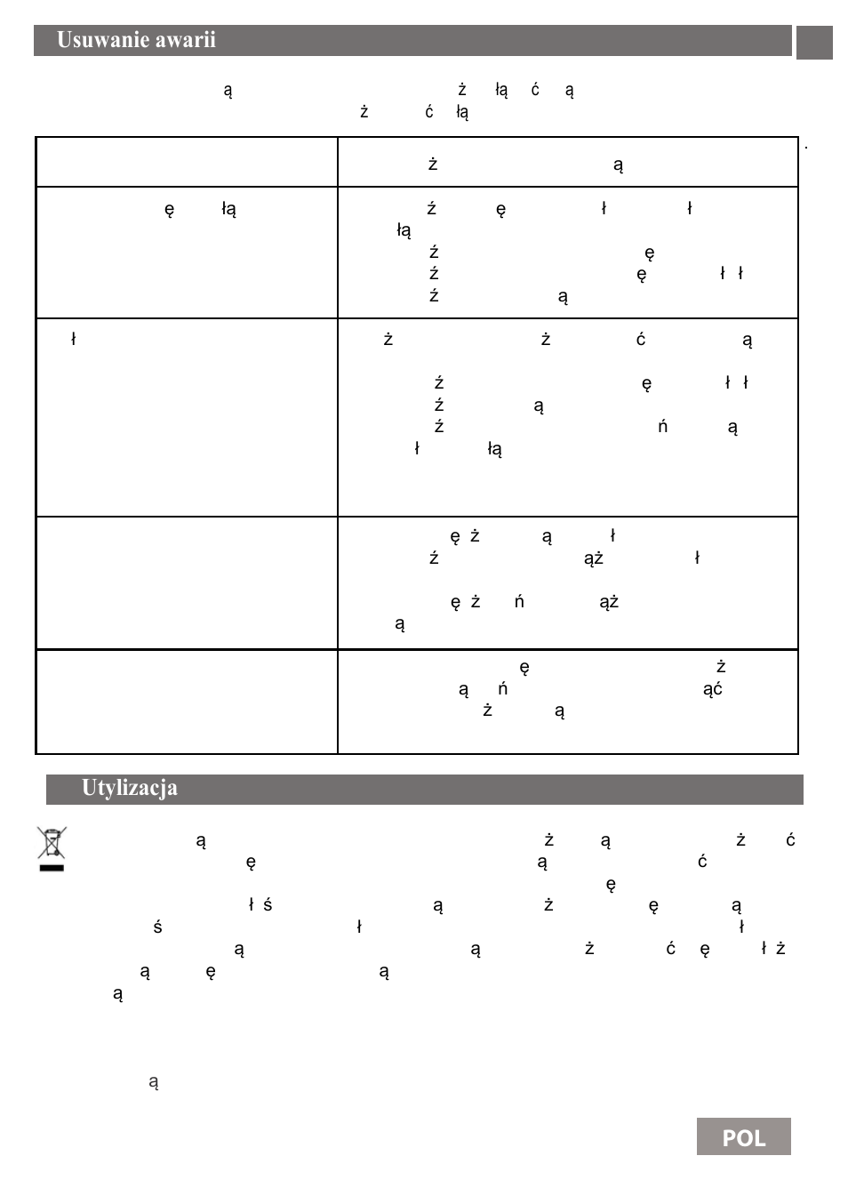 Usuwanie awarii 66, Utylizacja | Shivaki SVC-1736R User Manual | Page 67 / 68