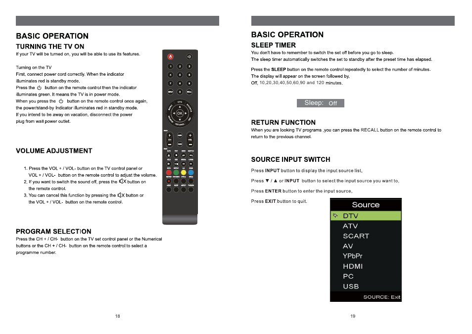 Sleep, Ypbpr | Shivaki STV-24LEDGW9 User Manual | Page 11 / 27