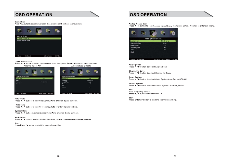 Osd operation | Shivaki STV-24LEDGW9 User Manual | Page 16 / 27
