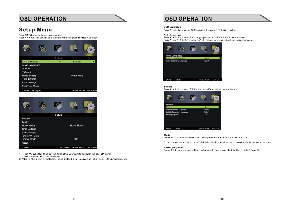 Osd operation | Shivaki STV-24LEDGW9 User Manual | Page 19 / 27