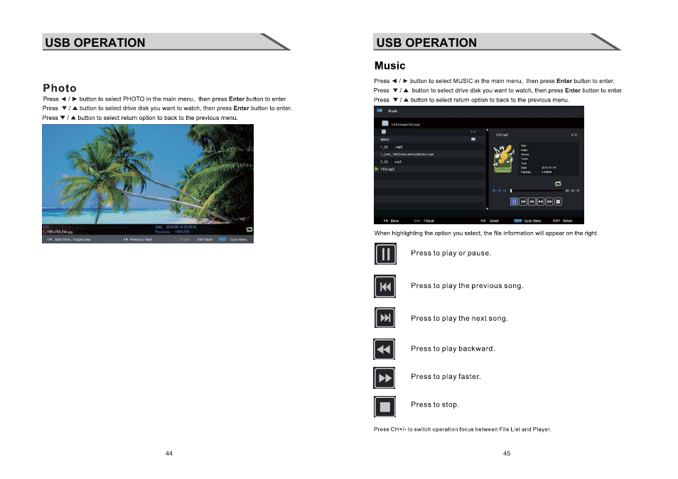 Usb operation | Shivaki STV-24LEDGW9 User Manual | Page 24 / 27