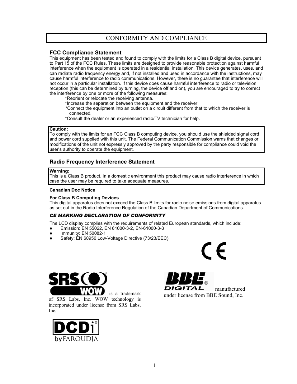 Conformity and compliance | Digimate DGL3704M User Manual | Page 3 / 22
