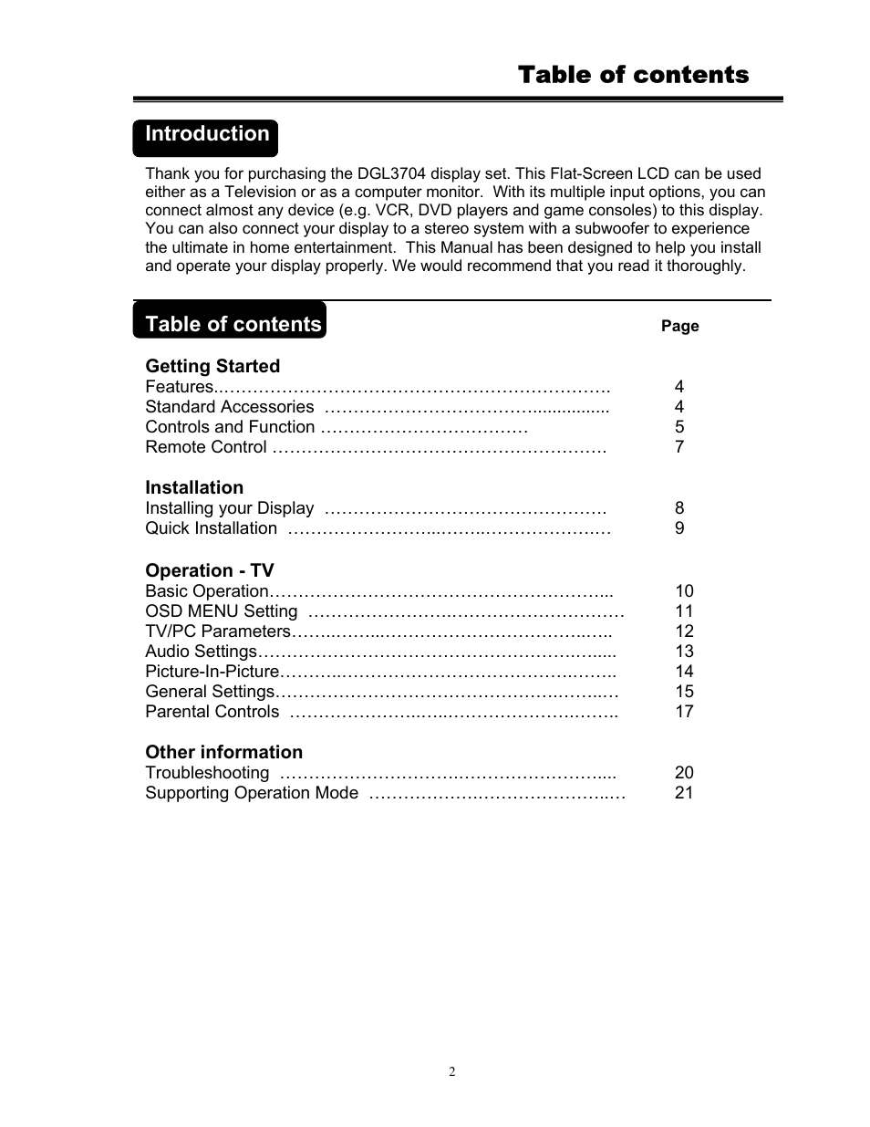Digimate DGL3704M User Manual | Page 4 / 22