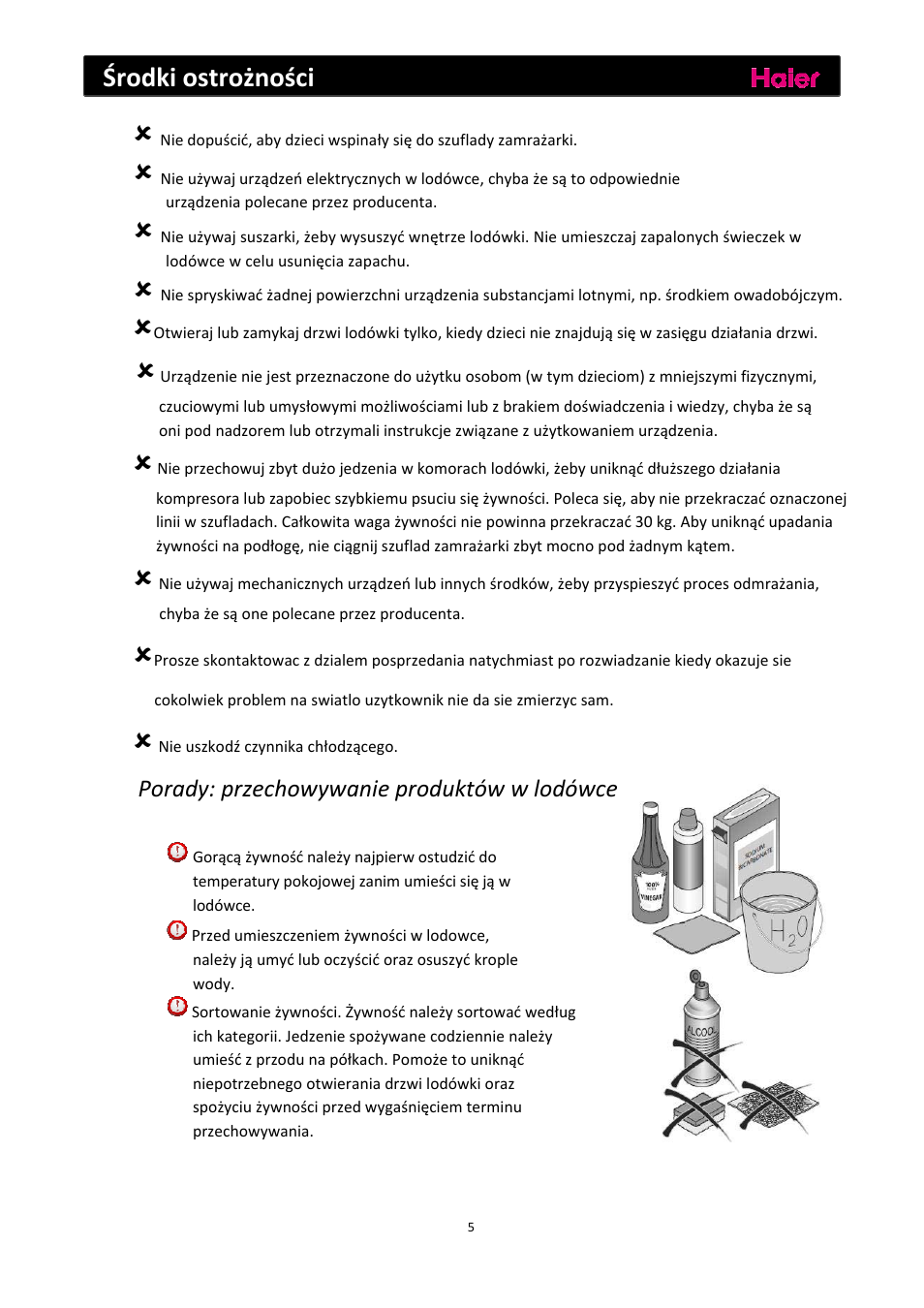 Środki ostrożności, Porady: przechowywanie produktów w lodówce | haier C2FE636CFJ User Manual | Page 168 / 283