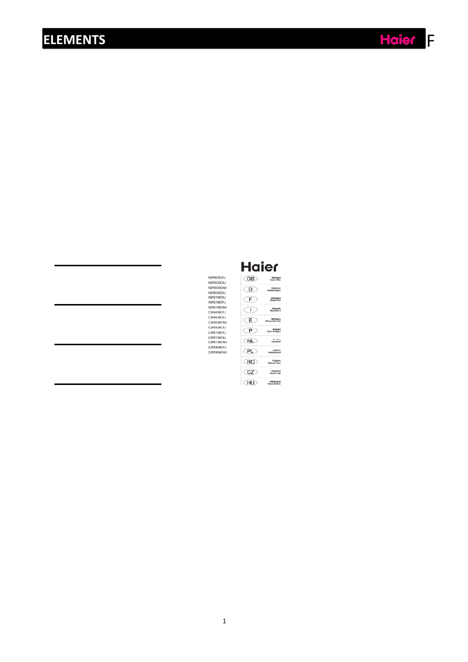 Elements | haier C2FE636CFJ User Manual | Page 51 / 283