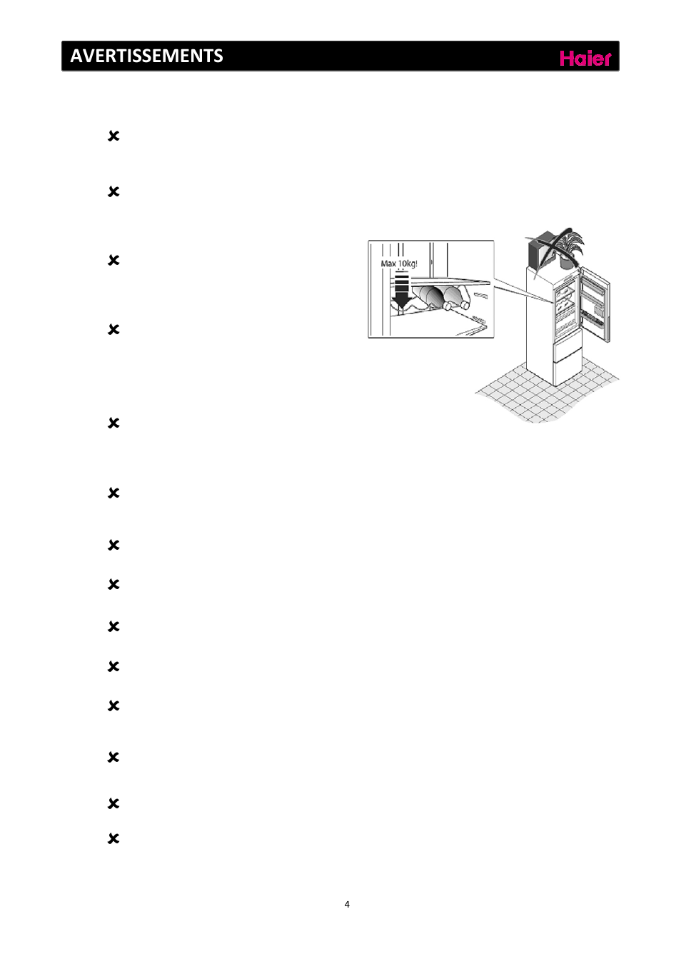 Avertissements | haier C2FE636CFJ User Manual | Page 54 / 283