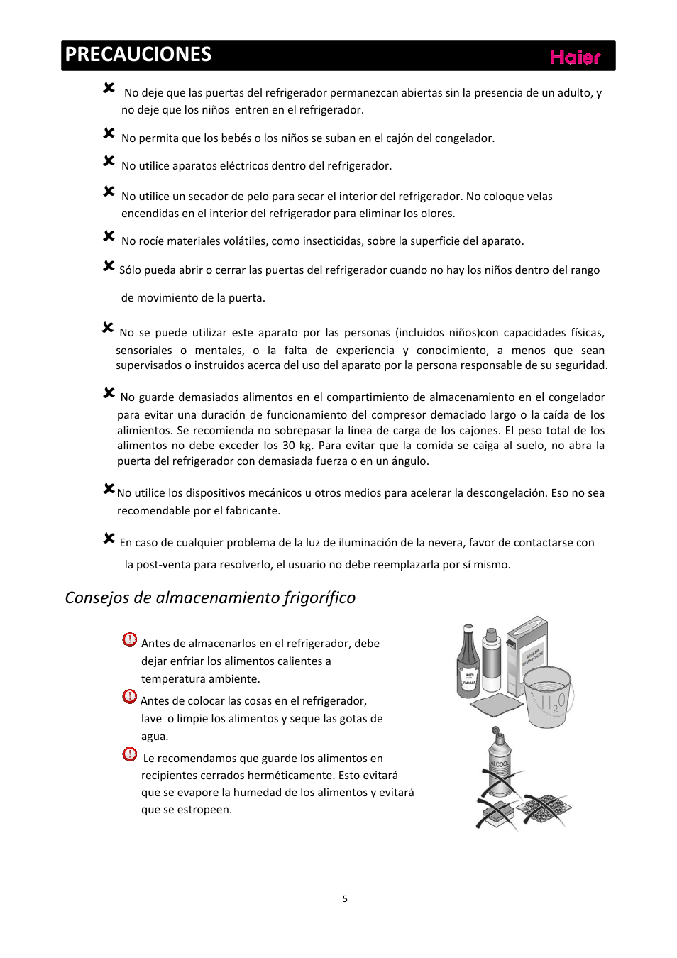 Precauciones, Consejos de almacenamiento frigorífico | haier C2FE636CFJ User Manual | Page 99 / 283