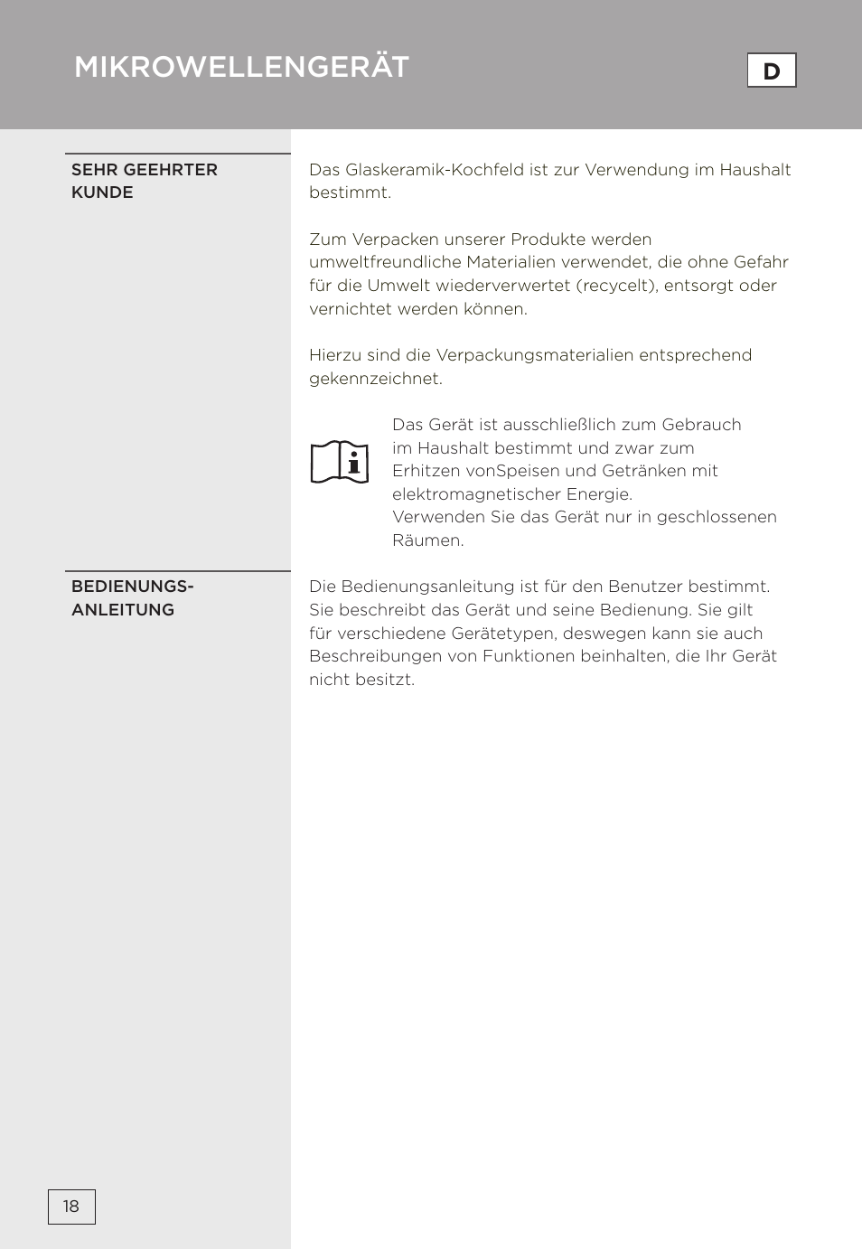 Mikrowellengerät | Gorenje MMO20DBII User Manual | Page 18 / 116