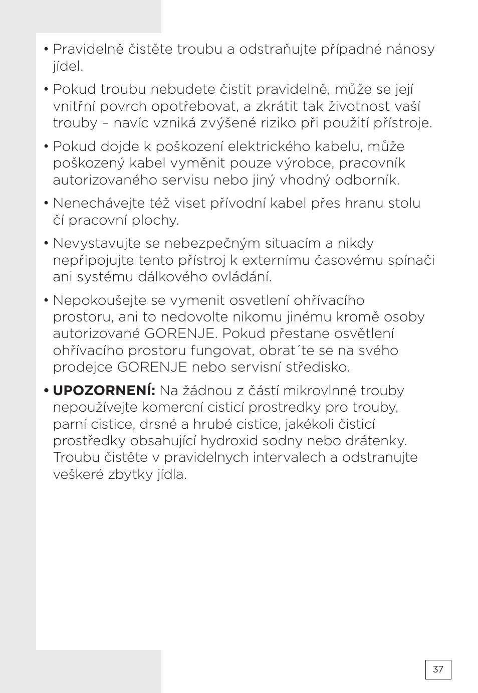 Gorenje MMO20DBII User Manual | Page 37 / 116