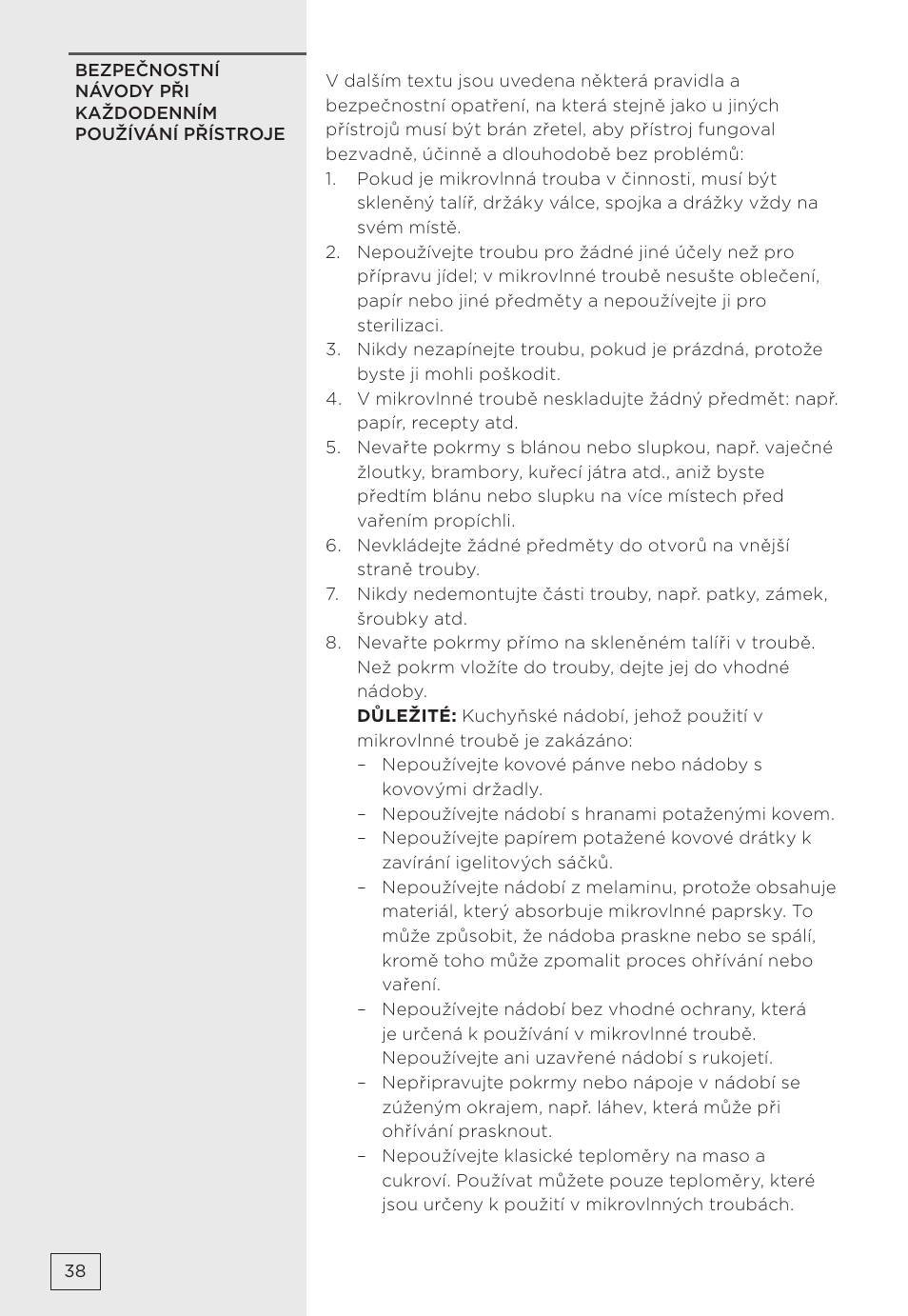 Gorenje MMO20DBII User Manual | Page 38 / 116