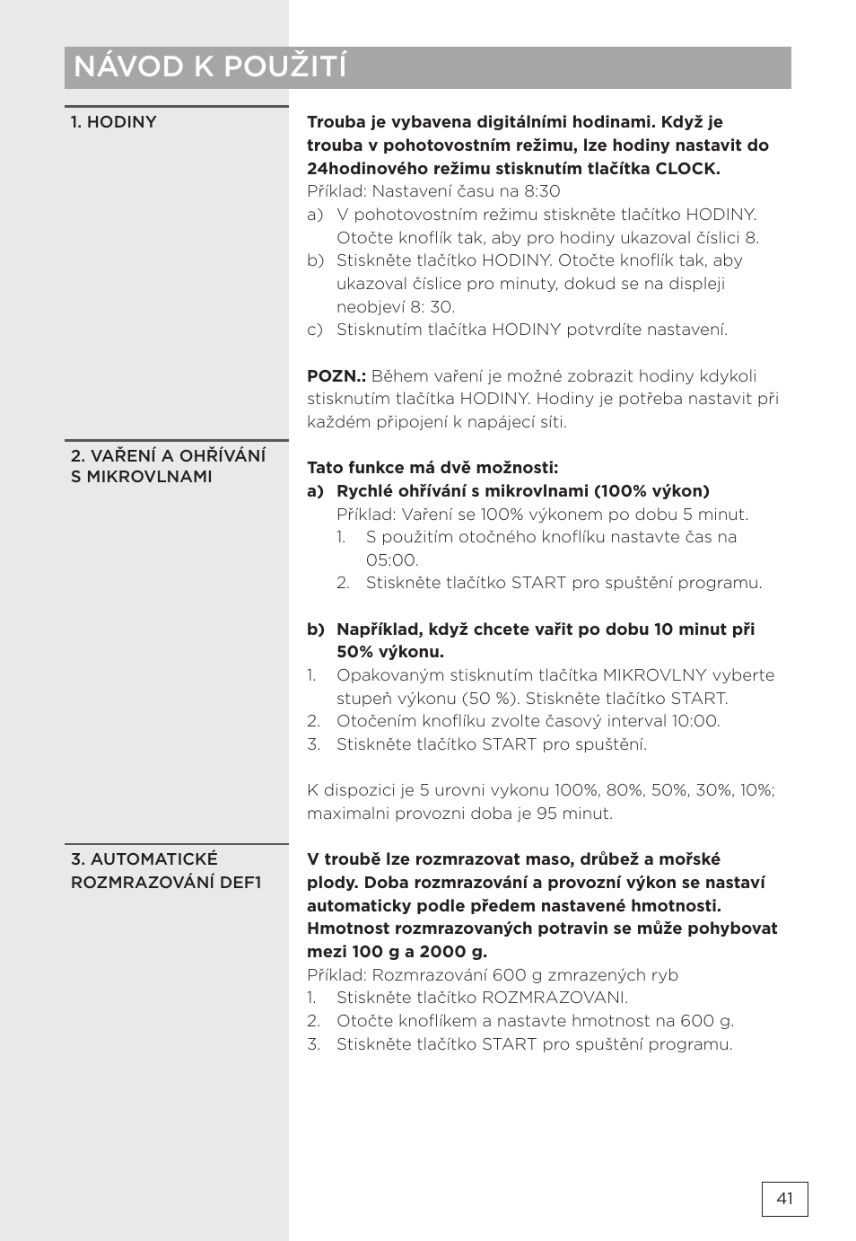 Návod k použití | Gorenje MMO20DBII User Manual | Page 41 / 116