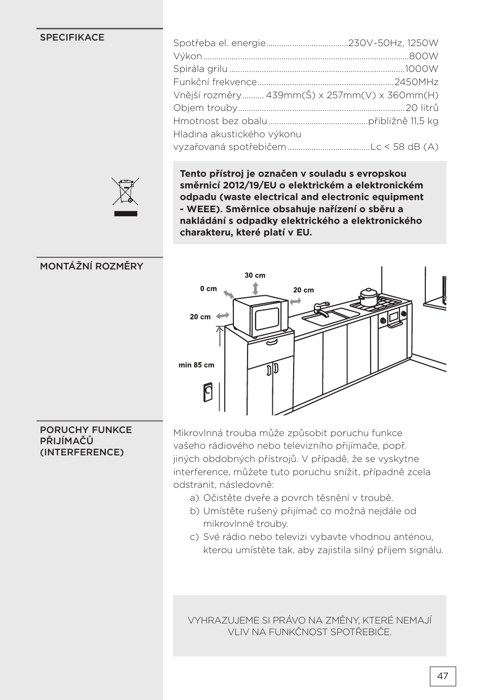 Gorenje MMO20DBII User Manual | Page 47 / 116