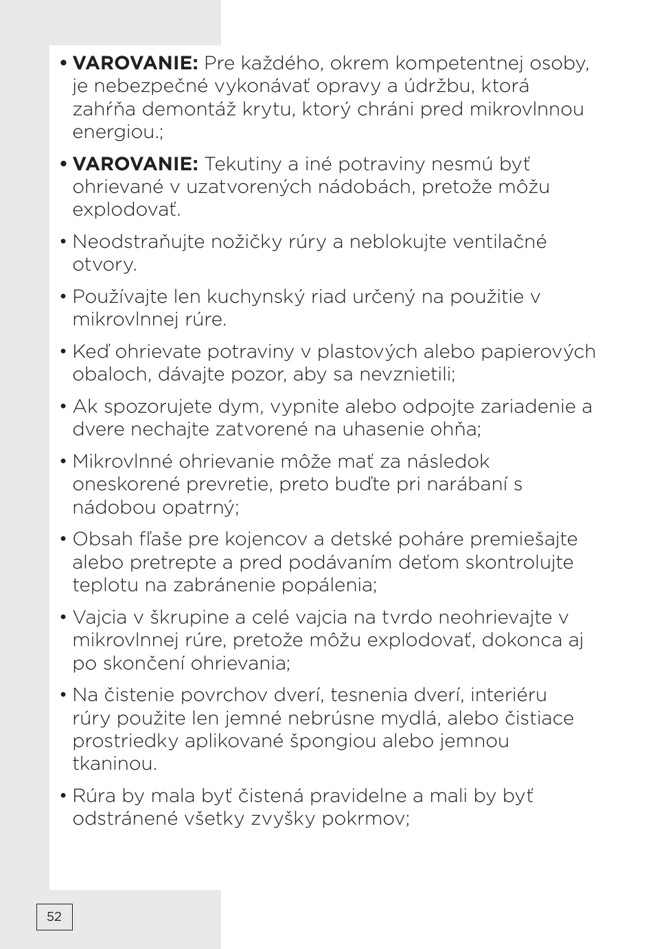 Gorenje MMO20DBII User Manual | Page 52 / 116