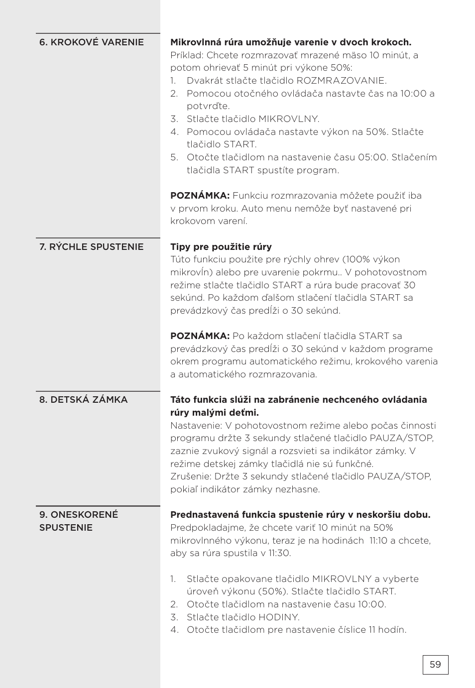 Gorenje MMO20DBII User Manual | Page 59 / 116