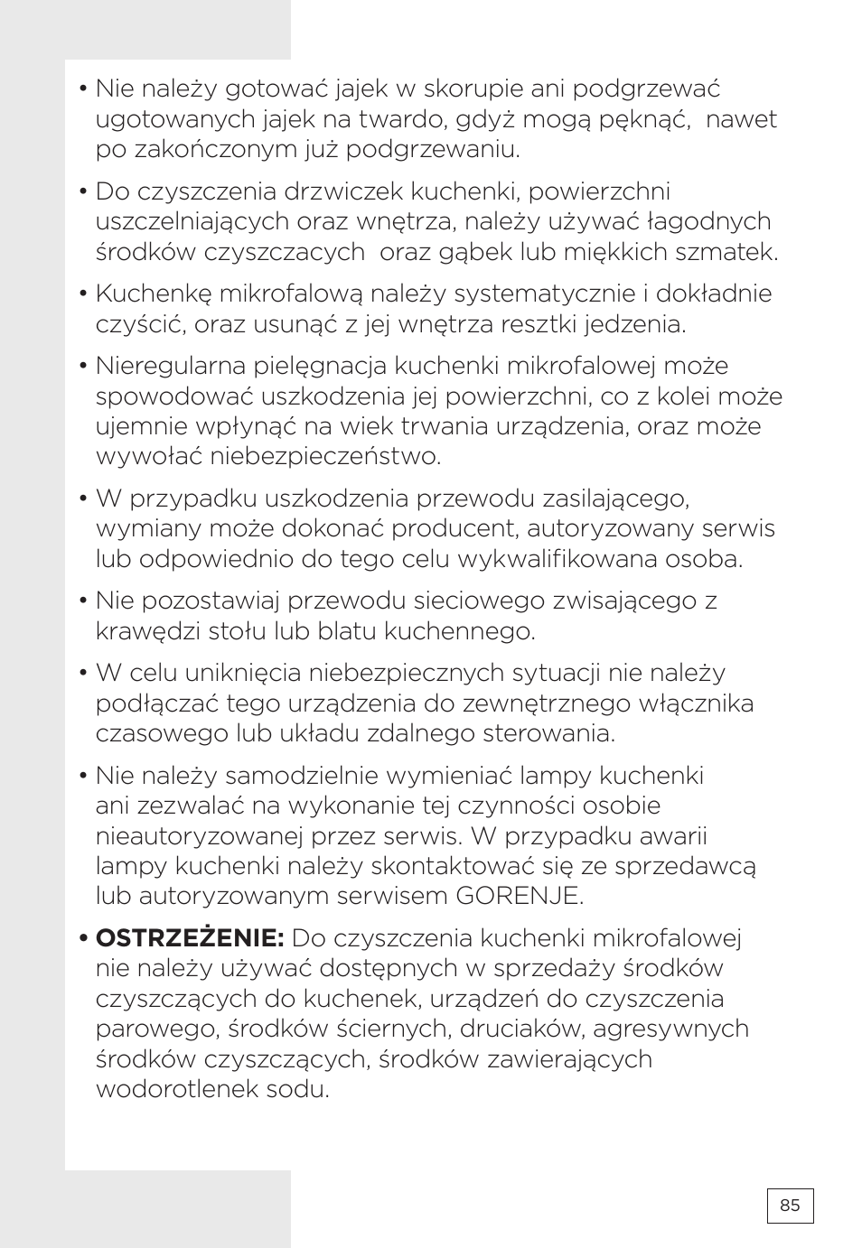 Gorenje MMO20DBII User Manual | Page 85 / 116