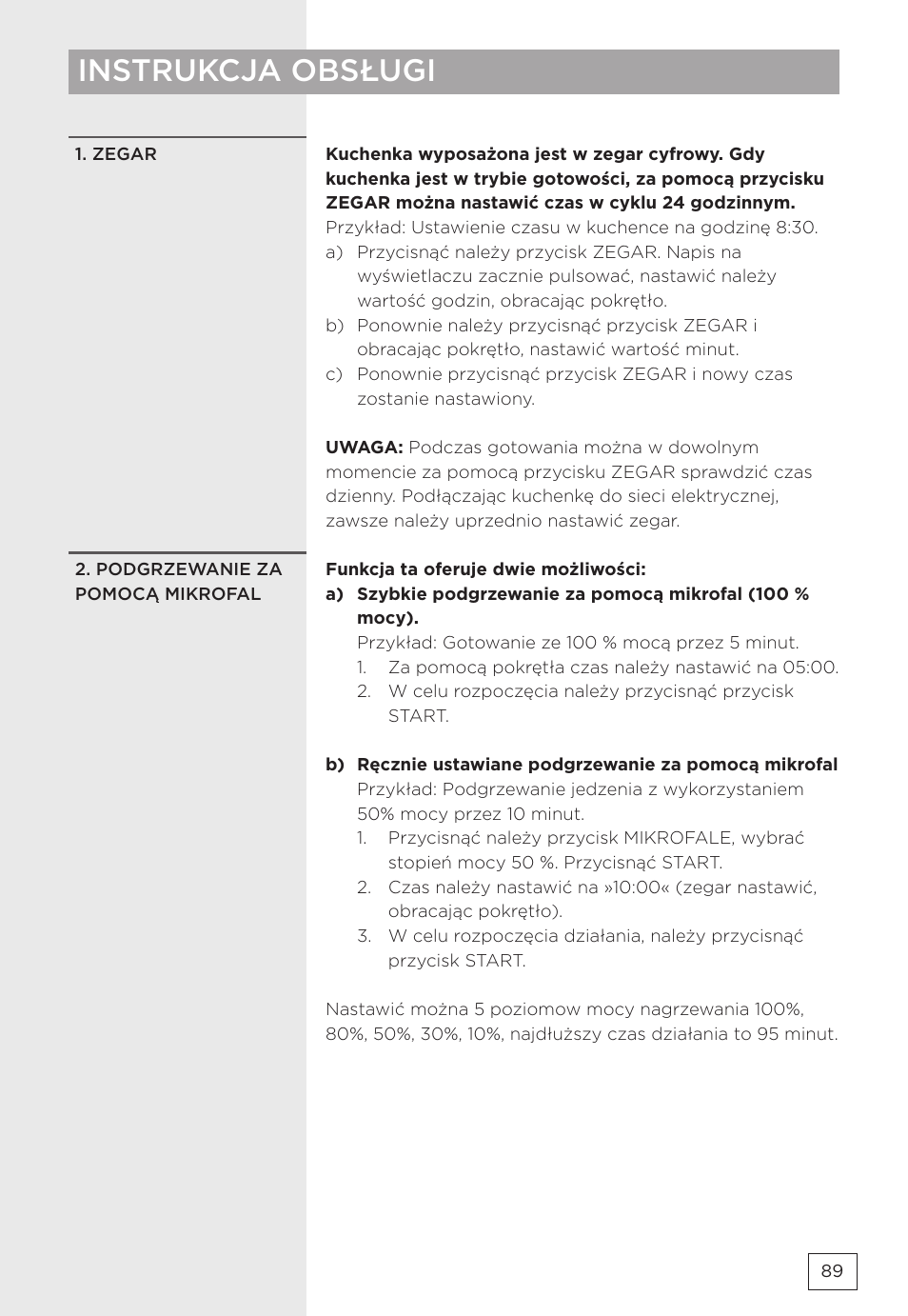 Instrukcja obsługi | Gorenje MMO20DBII User Manual | Page 89 / 116