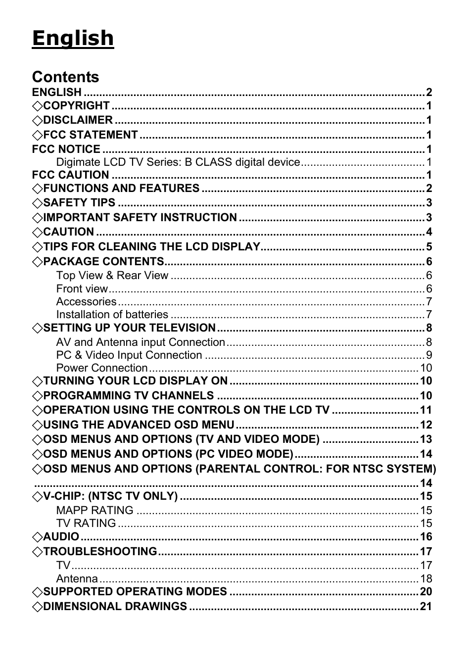 Digimate LTV-2007 User Manual | 22 pages
