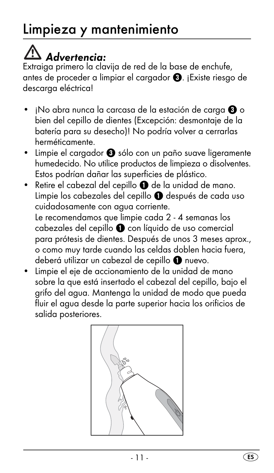 Limpieza y mantenimiento, Advertencia | Nevadent DAZ 2.4 B2 User Manual | Page 14 / 76