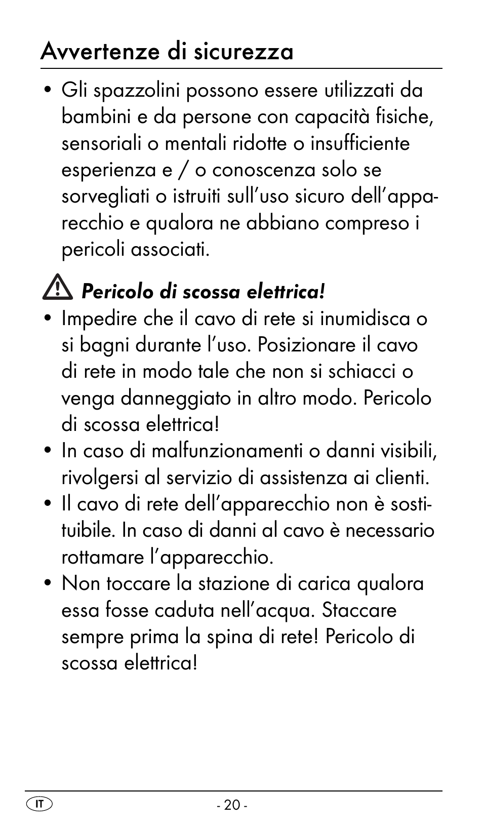 Avvertenze di sicurezza | Nevadent DAZ 2.4 B2 User Manual | Page 23 / 76