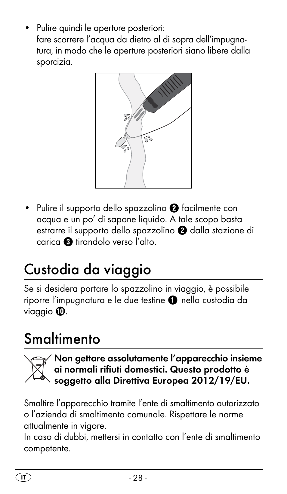 Custodia da viaggio, Smaltimento | Nevadent DAZ 2.4 B2 User Manual | Page 31 / 76