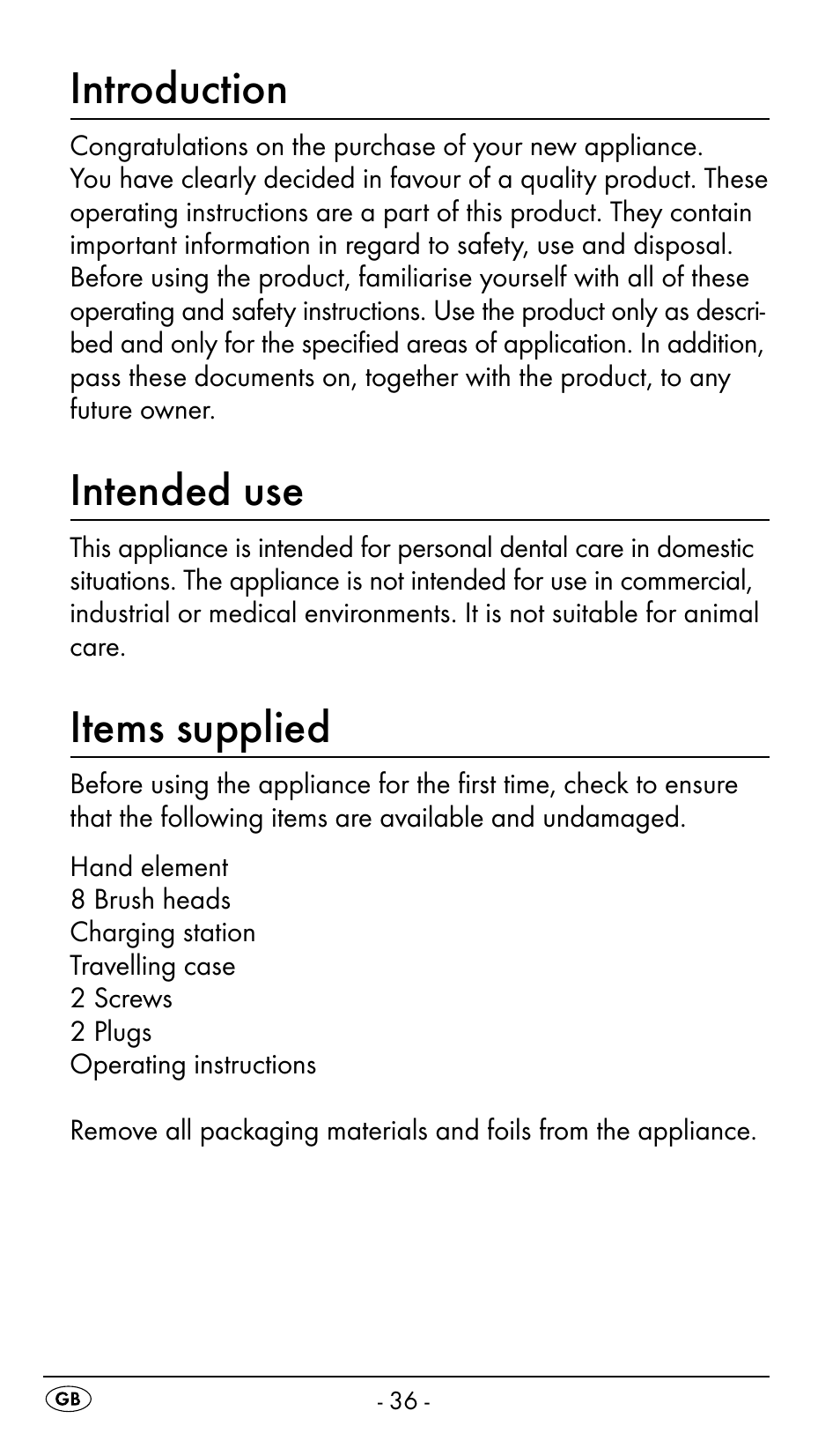 Introduction, Intended use, Items supplied | Nevadent DAZ 2.4 B2 User Manual | Page 39 / 76