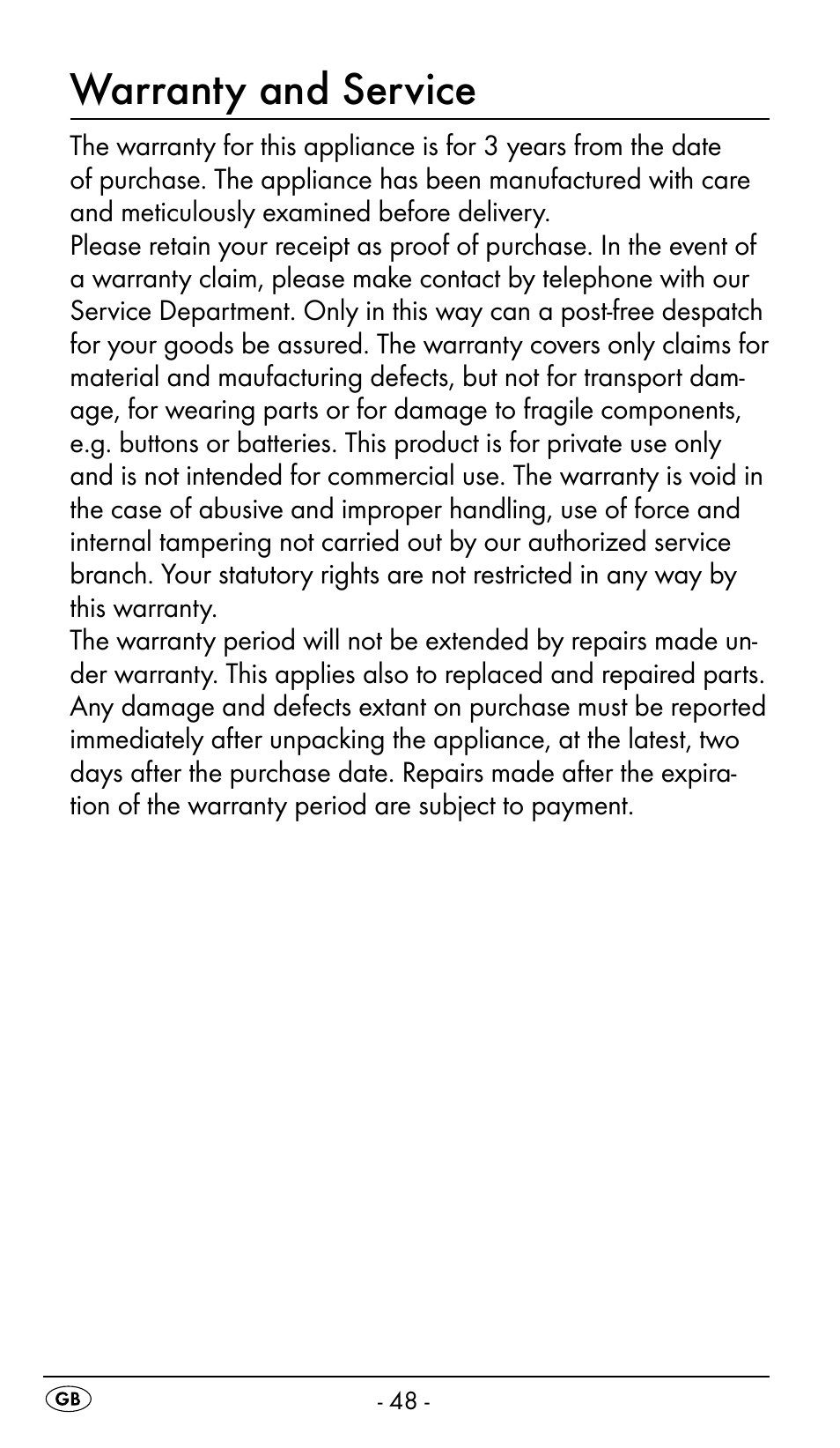 Warranty and service | Nevadent DAZ 2.4 B2 User Manual | Page 51 / 76