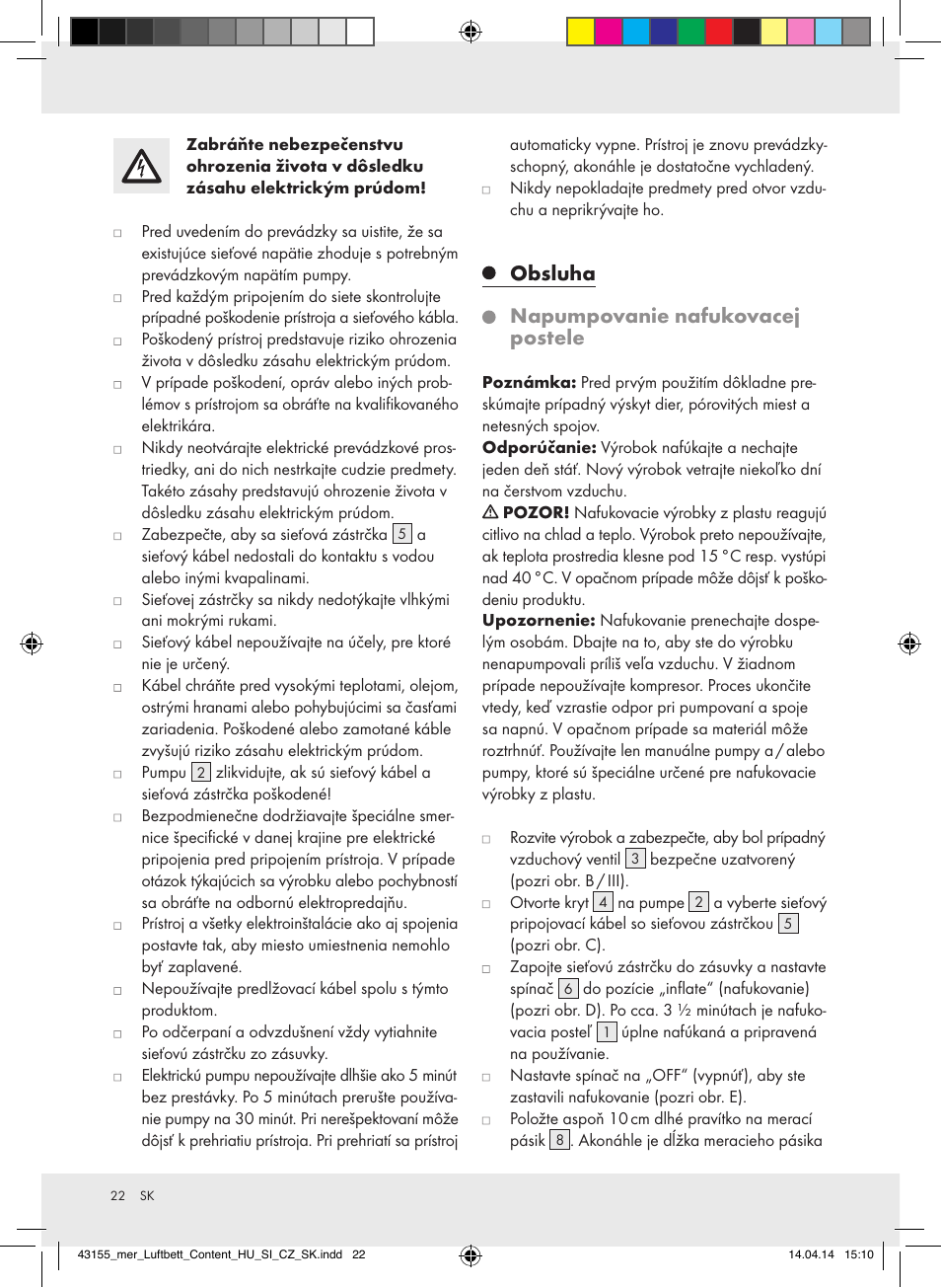 Obsluha napumpovanie nafukovacej postele | Meradiso Z32169-BS User Manual | Page 22 / 29
