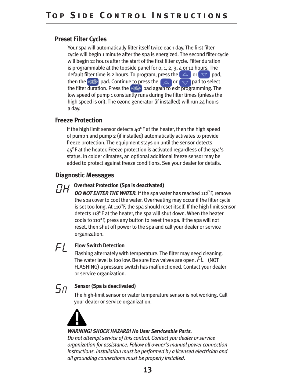 Oh fl s | Dynasty Spas Deluxe System D-1000 User Manual | Page 13 / 33