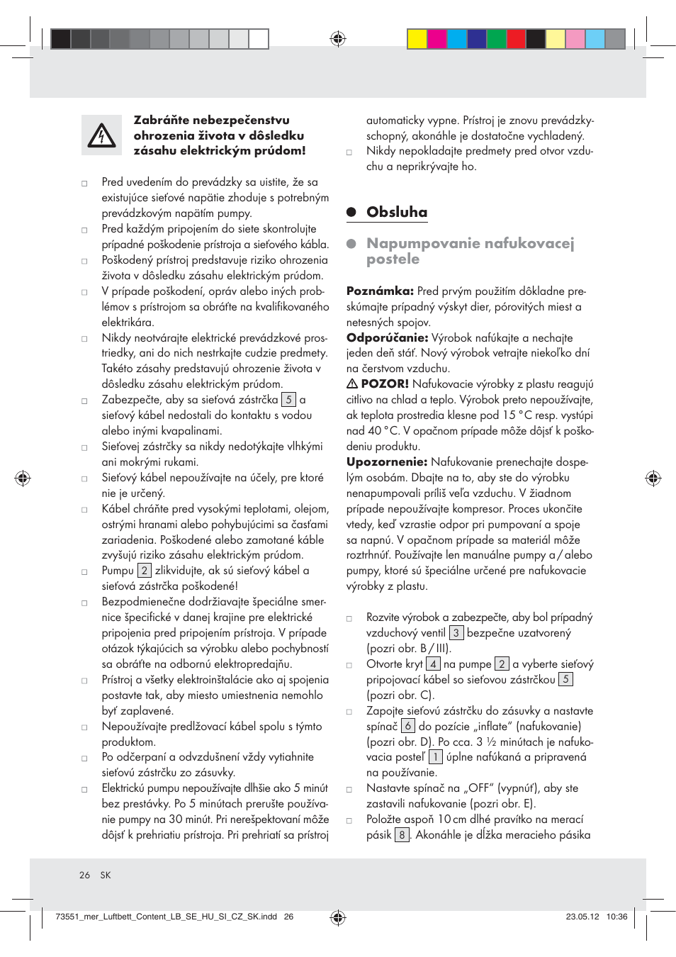 Obsluha napumpovanie nafukovacej postele | Meradiso Z31196 User Manual | Page 26 / 33