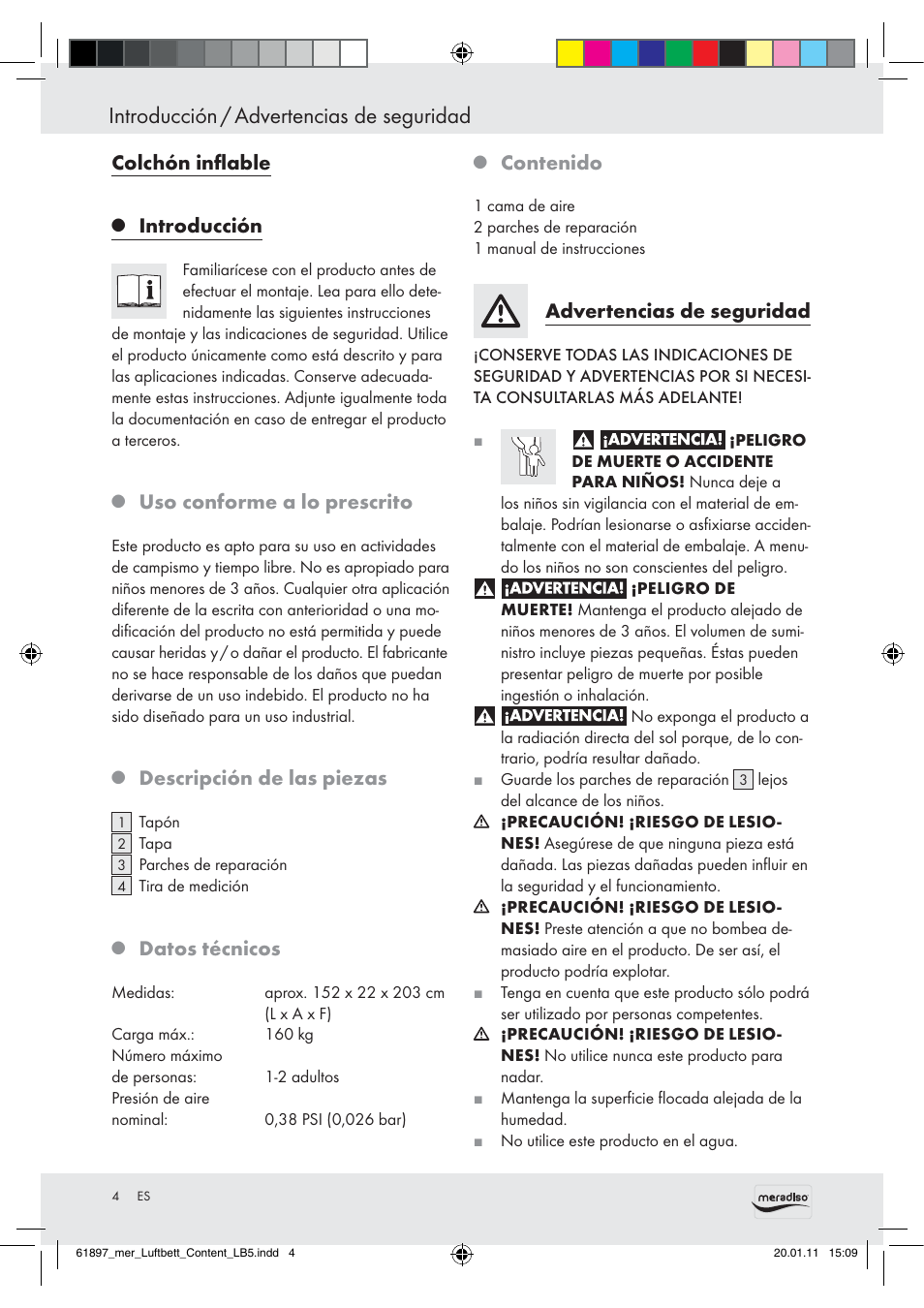 Meradiso Air Bed User Manual | Page 2 / 16