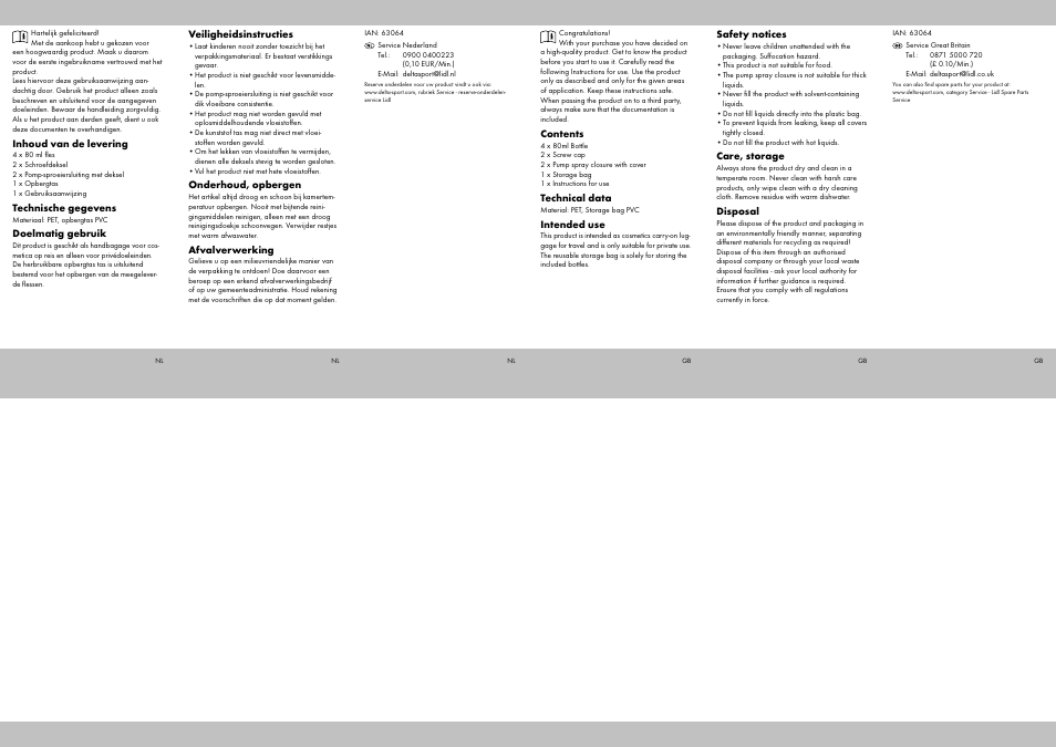 Topmove Travel Bottle Set A User Manual | Page 2 / 2