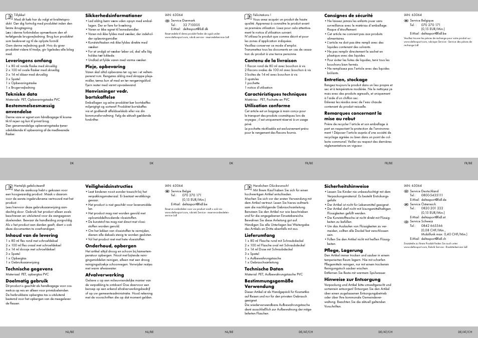 Topmove Travel Bottle Set B User Manual | Page 2 / 2