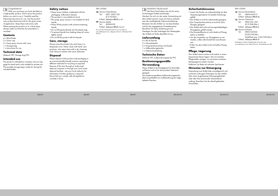 Topmove Travel Bottle Set A User Manual | Page 2 / 2