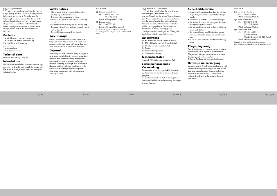 Topmove Travel Bottle Set B User Manual | Page 2 / 2