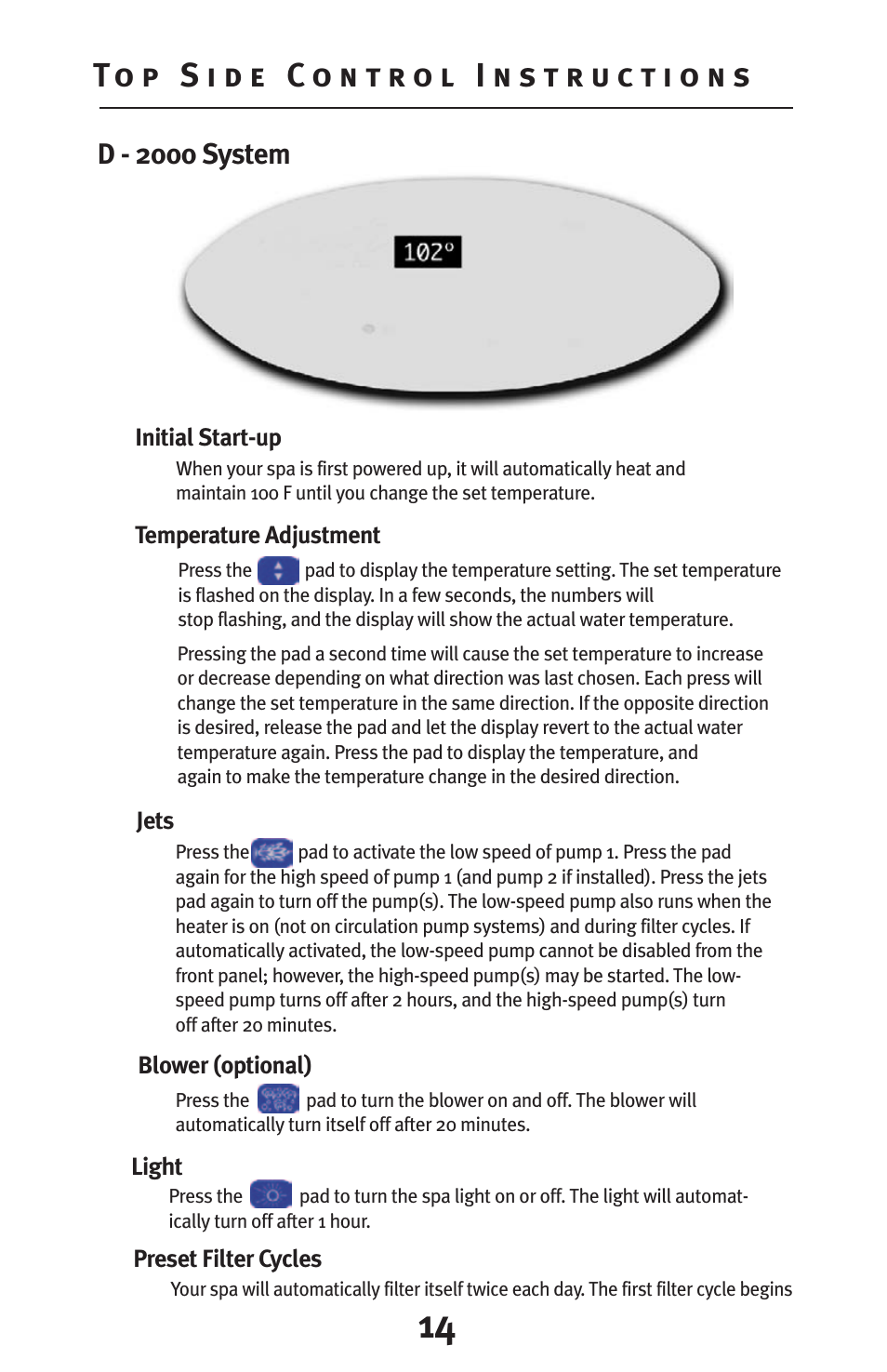 D - 2000 system | Dynasty Spas D-3000 User Manual | Page 14 / 33