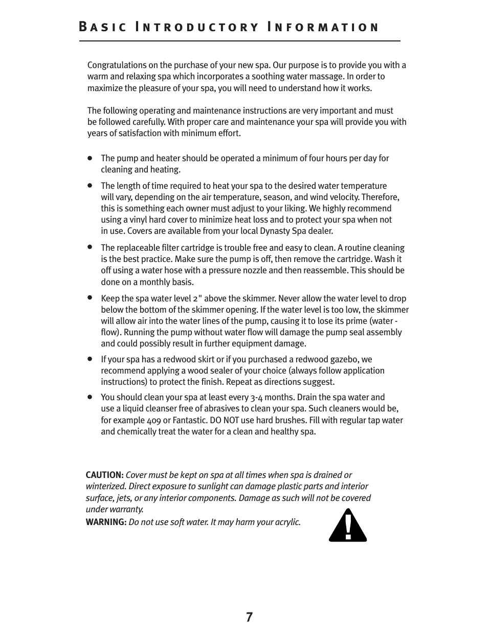 Dynasty Spas D-3000 User Manual | Page 7 / 33