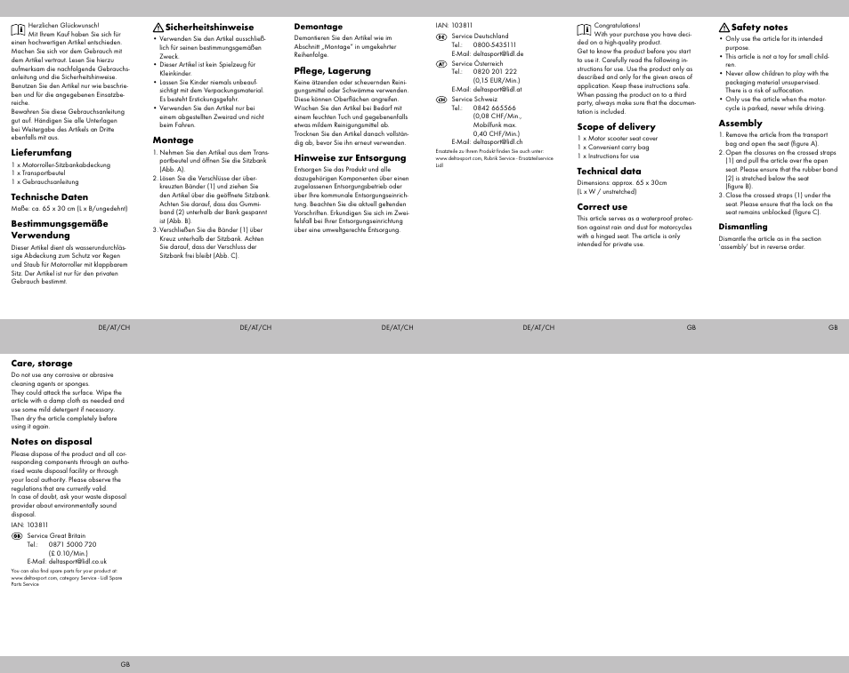 Topmove Motor Scooter Seat Cover User Manual | Page 2 / 2