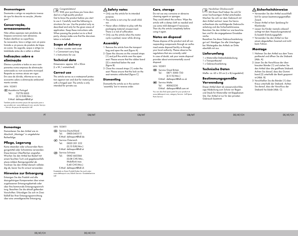Topmove Motor Scooter Seat Cover User Manual | Page 2 / 2