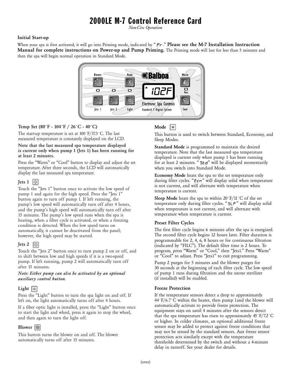 Dynasty Spas 2000LEM-7 User Manual | 2 pages