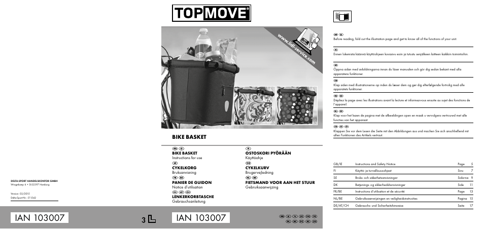 Topmove Bike Basket LT-1542 User Manual | 18 pages