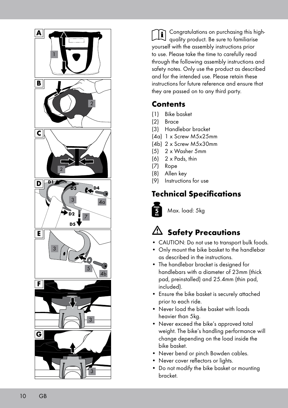 Topmove Bike Basket LT-1542 User Manual | Page 10 / 12