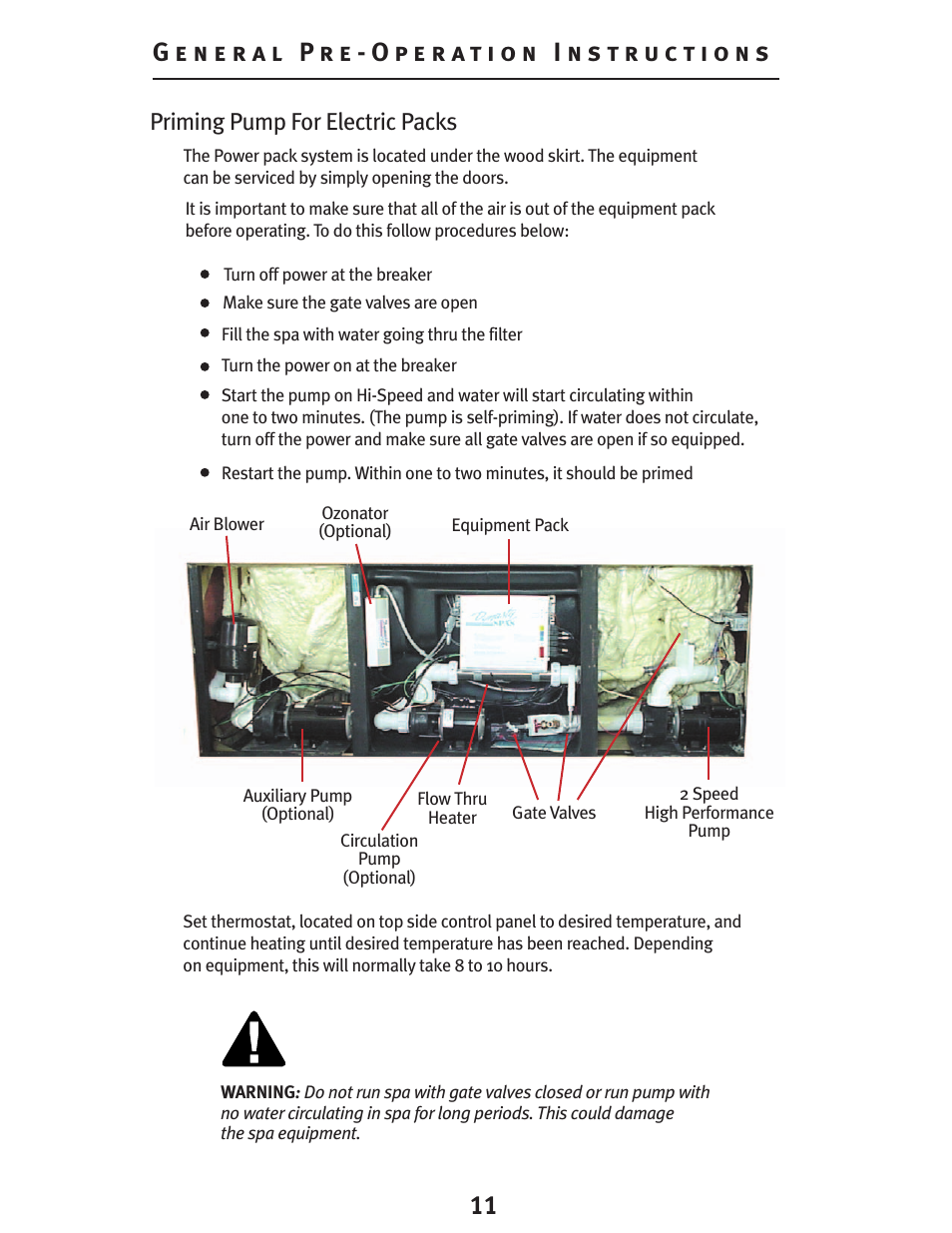 Priming pump for electric packs | Dynasty Spas D-2000 User Manual | Page 11 / 33