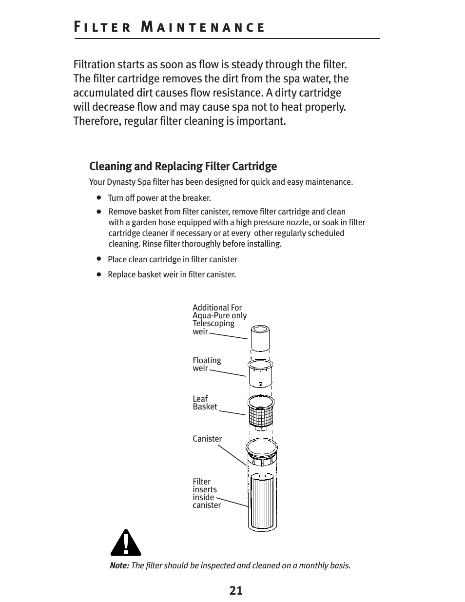 Dynasty Spas D-2000 User Manual | Page 21 / 33