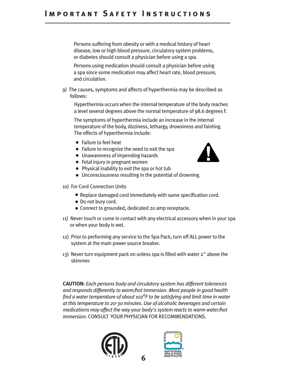 Dynasty Spas D-2000 User Manual | Page 6 / 33